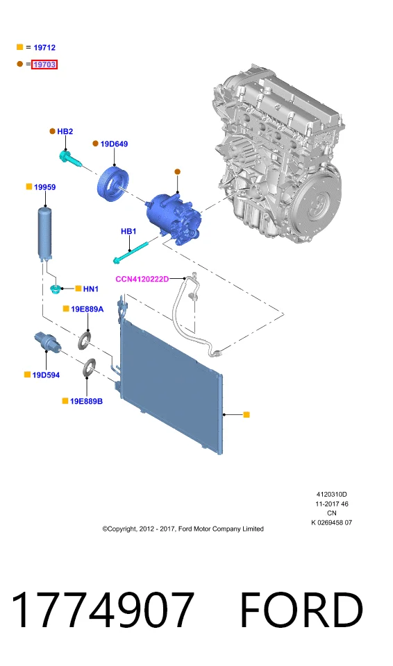 1774907 Ford Компресор холодоагенту