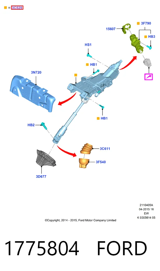  Рульова колонка Ford Focus 3