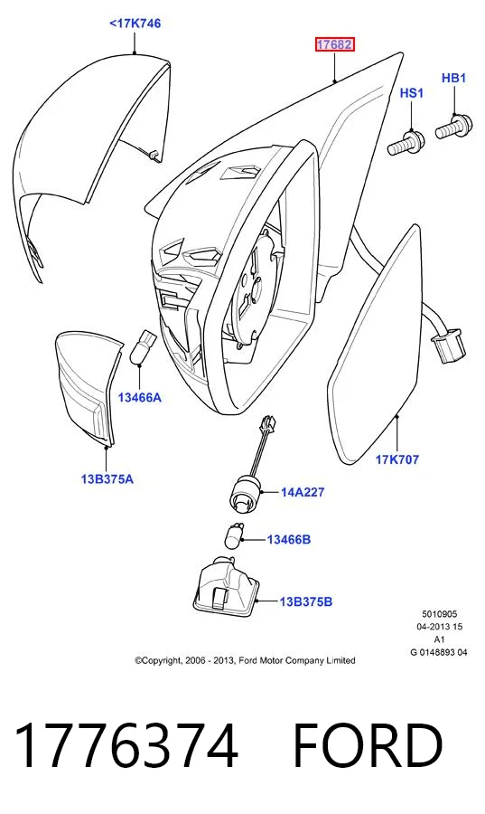 182201582100 Magneti Marelli Дзеркало заднього виду, ліве