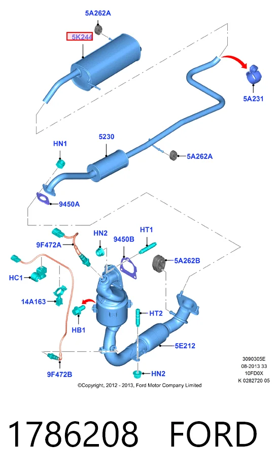 Купити Глушник, задня частина Ford Fiesta Mk6 CB1