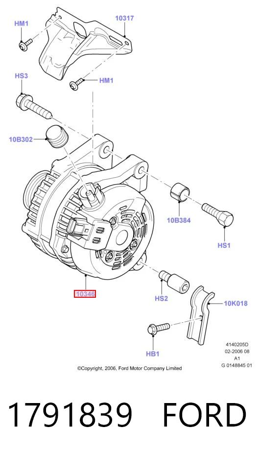 1791839 Ford Авто генератор