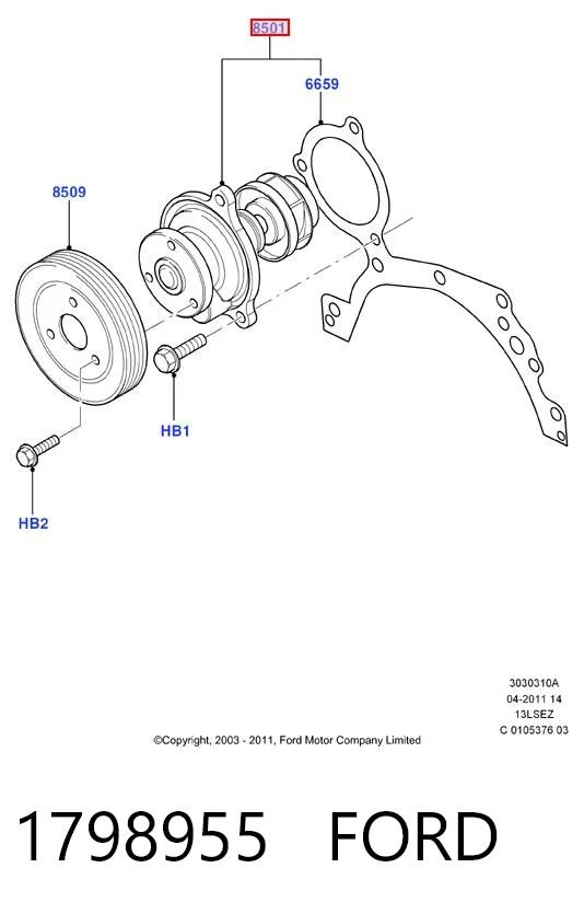 1798955 Ford Насос охолодження
