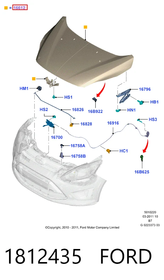 1812435 Ford Капот