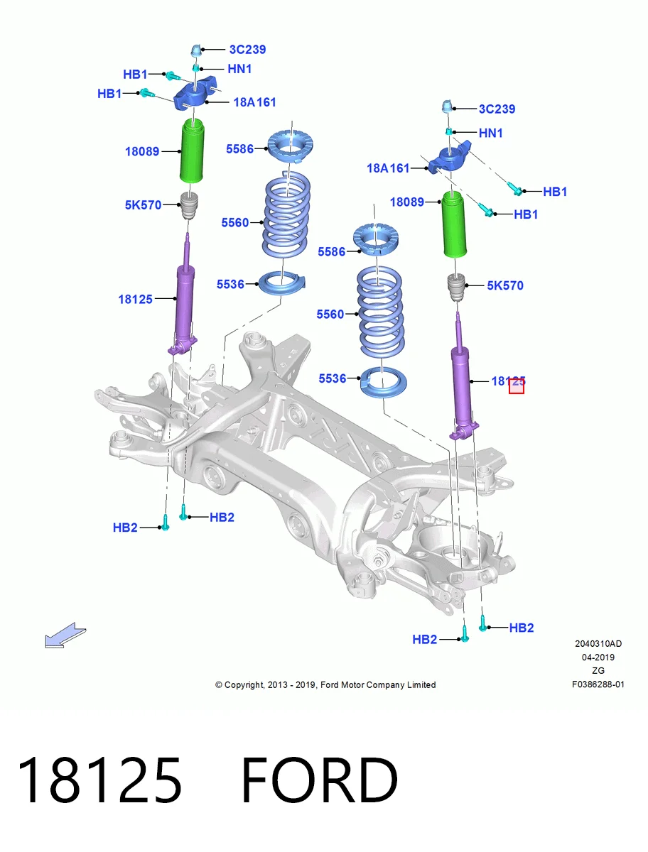 18125 Ford Амортизатори задні