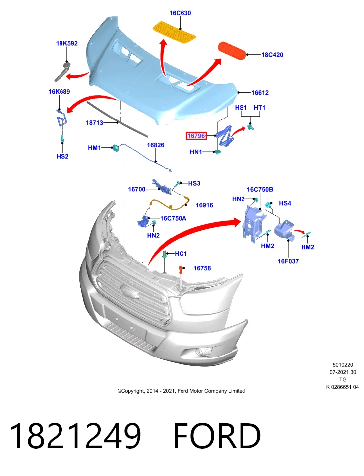 Завіса капота права Ford BK2116800BB ціна, від 32.49 USD