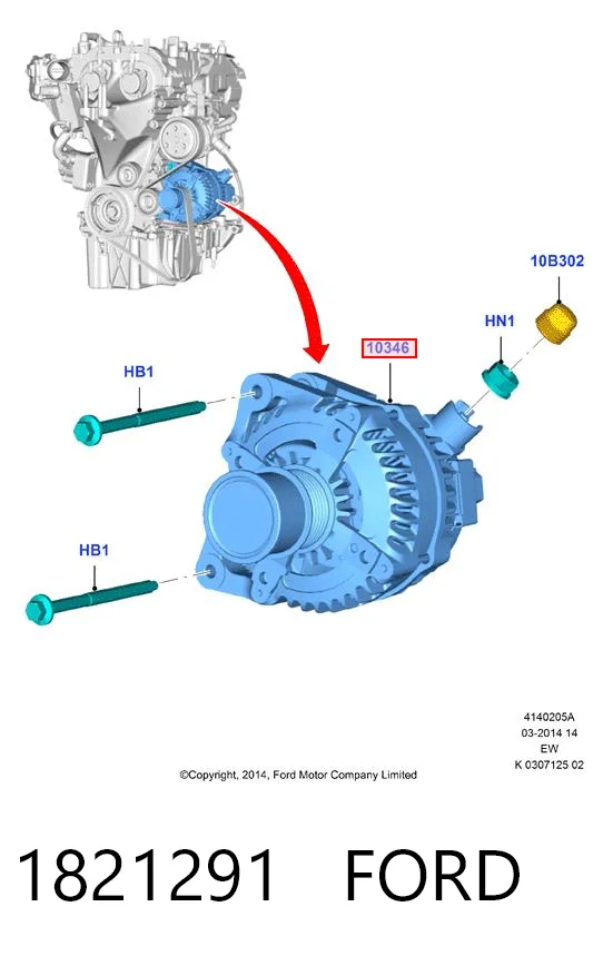 1821291 Ford Авто генератор