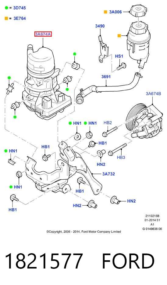1821577 Ford Насос гідропідсилювача