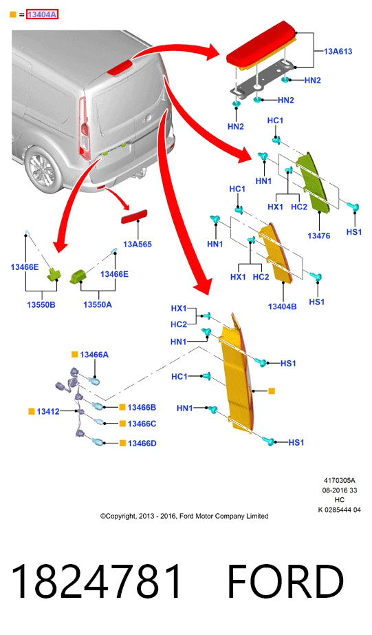 Лівий стоп DT1113405AD Ford
