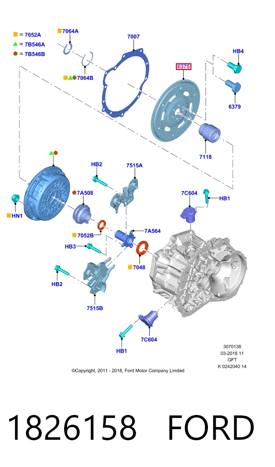 Демпферний маховик на Ford Fiesta Mk6 CB1