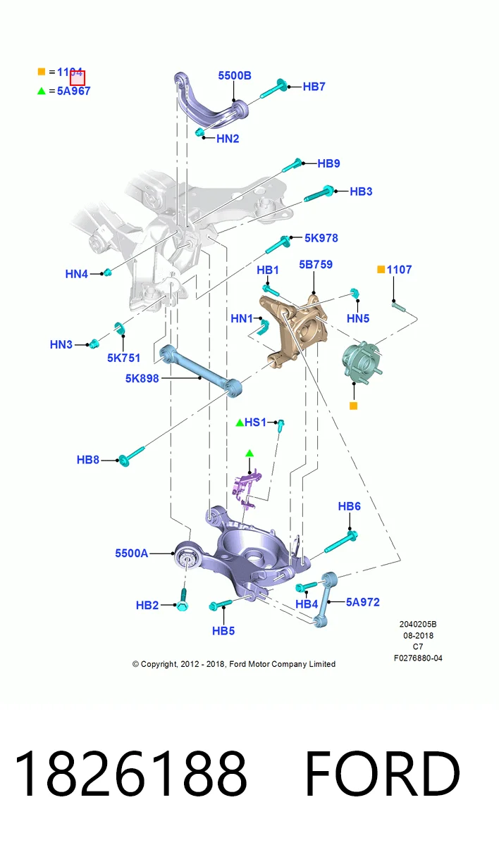 1826188 Ford Маточина (передня)