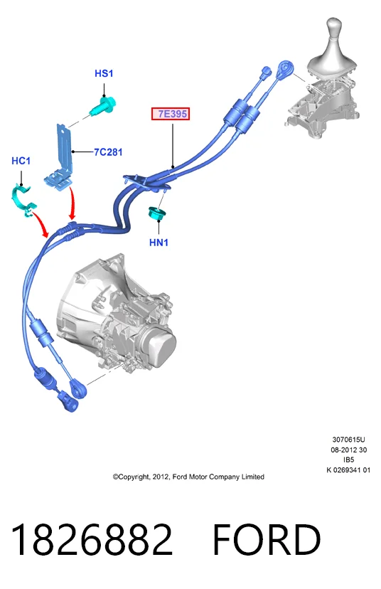 Трос КПП Ford C1BR7E395AA