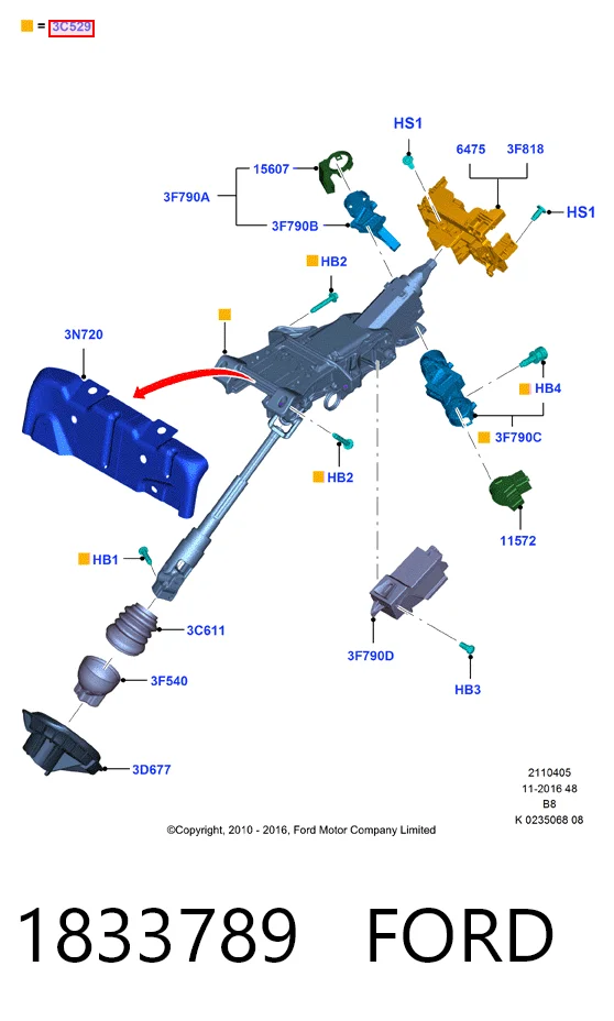 Колонка рульова Ford Focus III