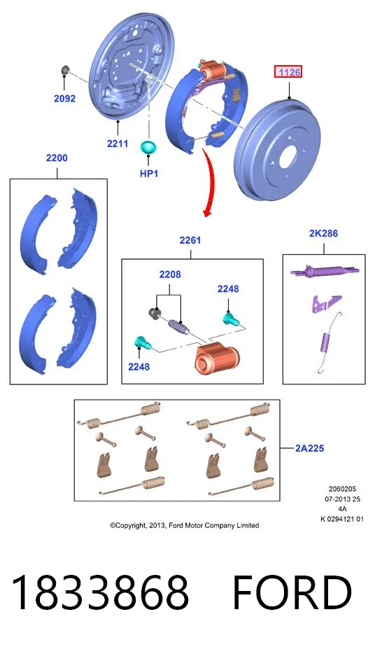 1833868 Ford Барабан гальмівний задній