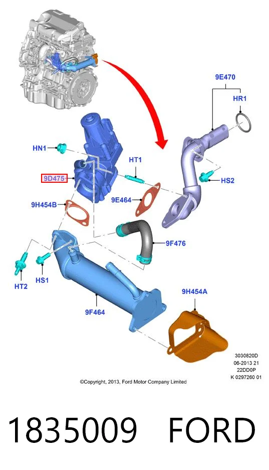 1835009 Ford Клапан рециркуляції відпрацьованих газів EGR