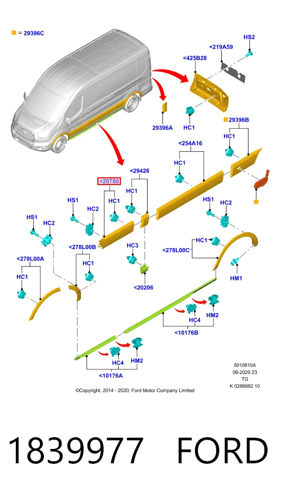Купити BK31V20781AG5CND Ford Молдинг передньої лівої двері