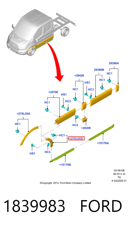 Купити HMPBK31V278L01AD5CND Hmpx Молдинг передньої лівої двері