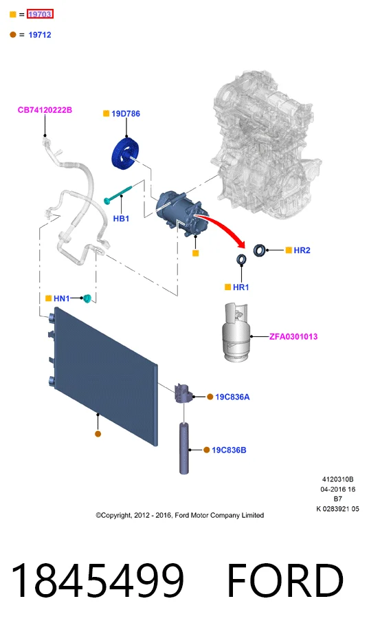 1845499 Ford Компресор холодоагенту