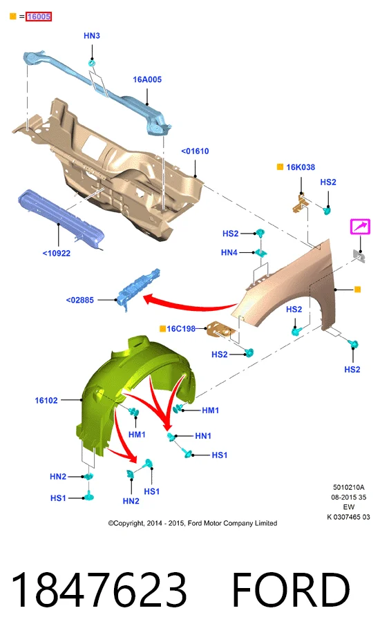 Купити Крило переднє ліве Ford Focus III CB8
