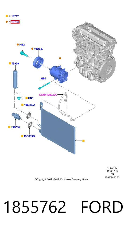 1855762 Ford Компресор холодоагенту