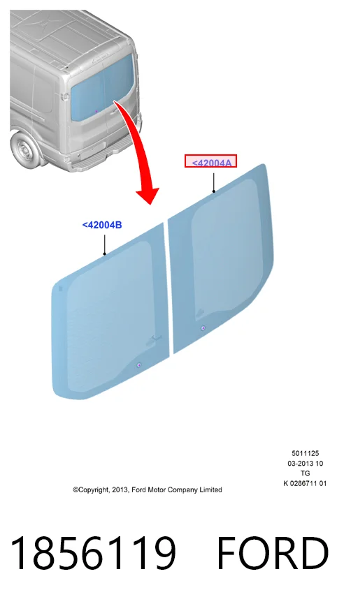 Купити BK31V42004DF Ford Скло багажної двостулкової двері, правої