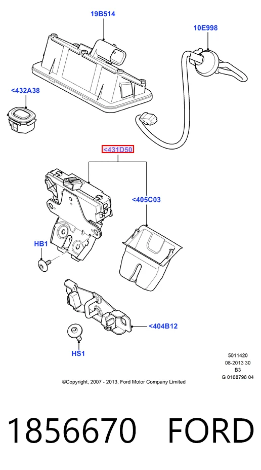 1856670 Ford Замок п'ятих дверей
