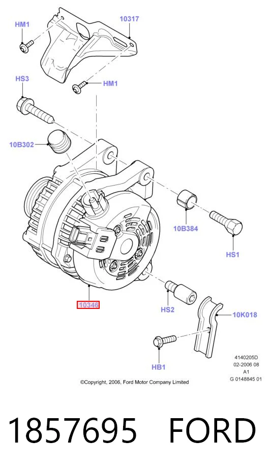 1857695 Ford Авто генератор