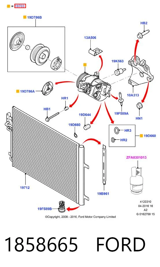 1858665 Ford Компресор холодоагенту