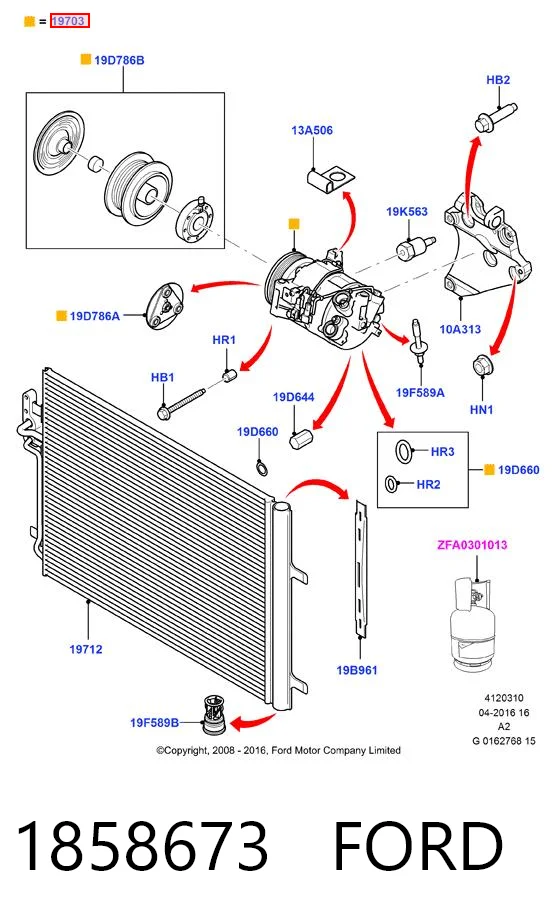 1858673 Ford Компресор холодоагенту