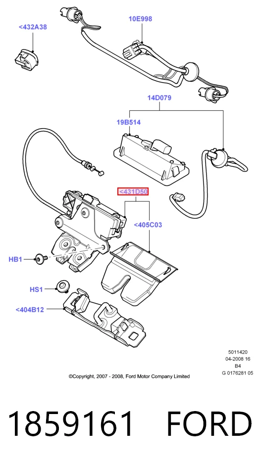 1859161 Ford Замок п'ятих дверей