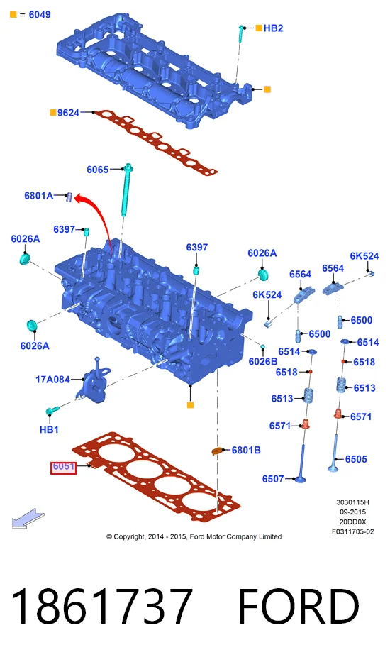 9807092280 Peugeot/Citroen Прокладка під головку