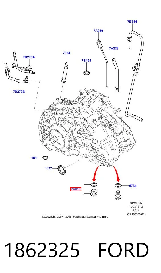 1862325 Ford Пробка піддона АКПП