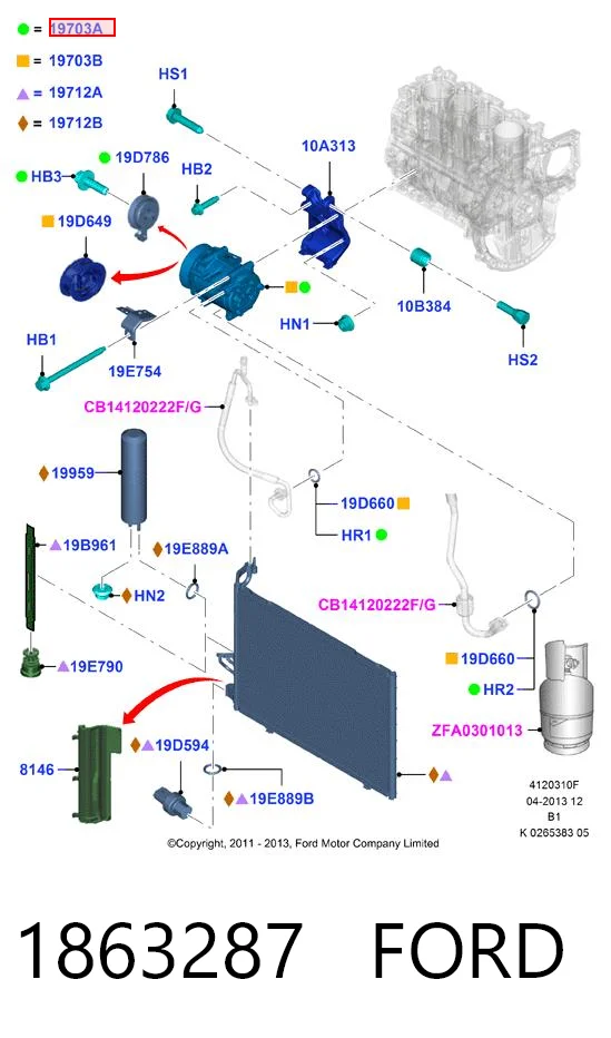 1863287 Ford Компресор холодоагенту