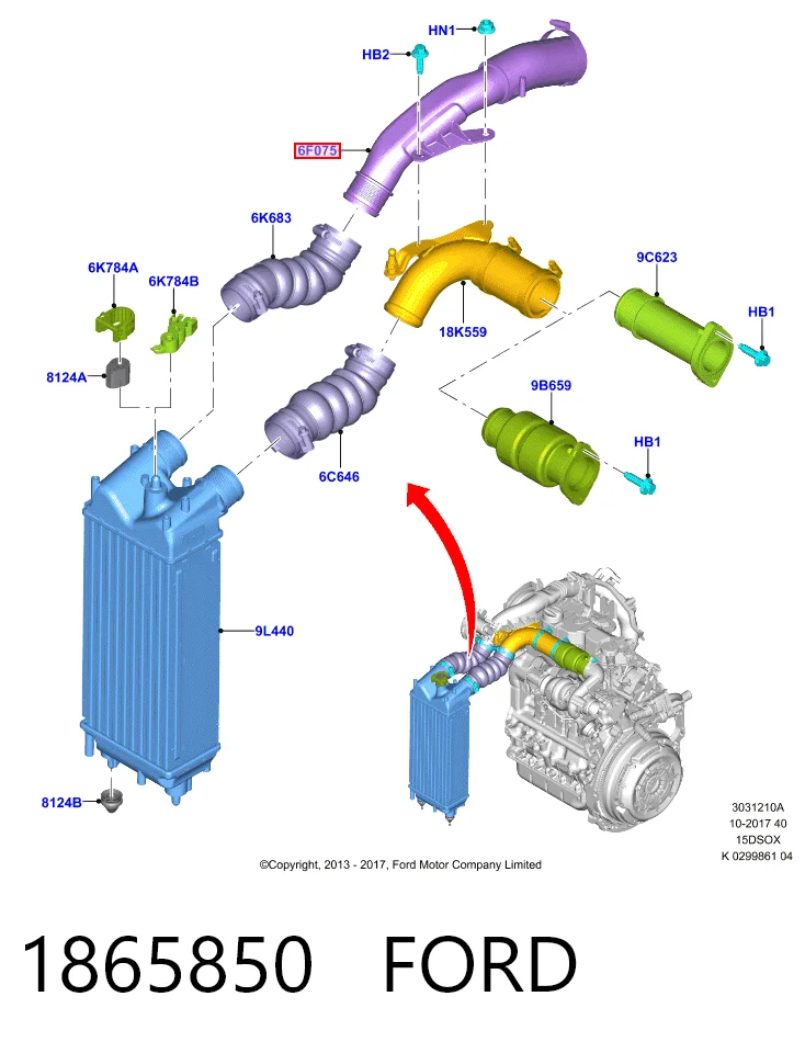 Шланг/патрубок інтеркуллера Ford F1B16F075AA