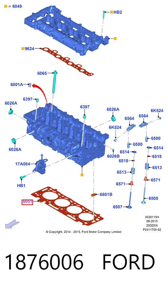 9807092280 Peugeot/Citroen Прокладка під головку