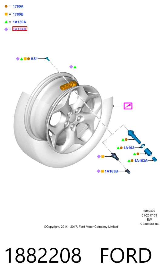 Датчик тиску повітря в шинах Ford C-Max 