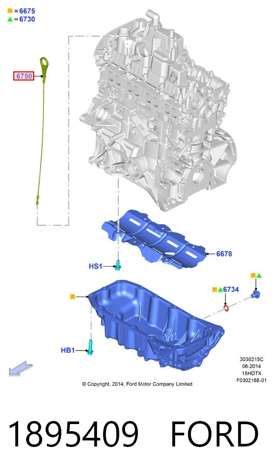 1895409 Ford Покажчик рівня масла