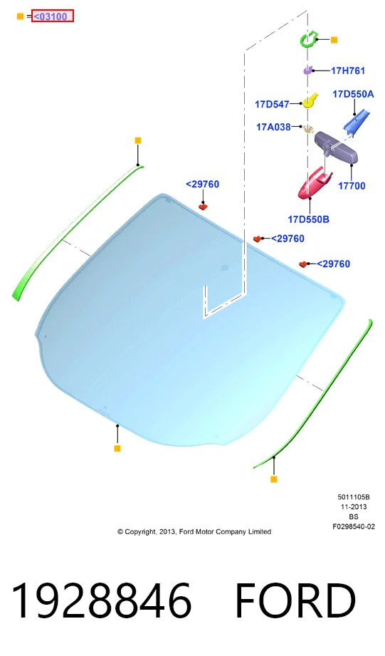 Скло лобове Ford Kuga II