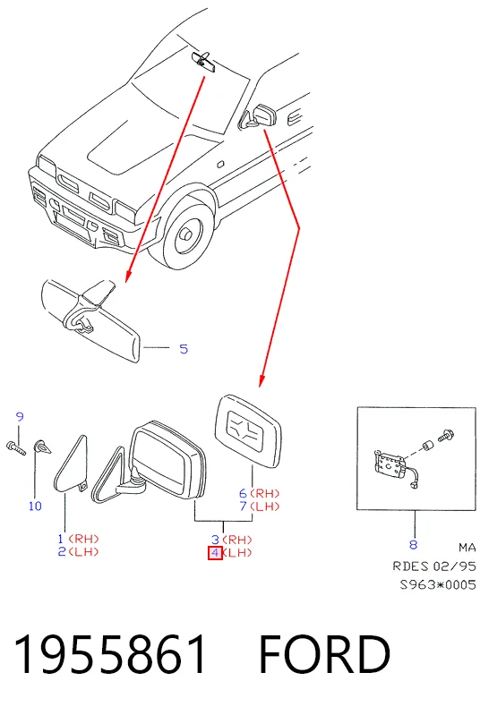 Купити Ліве бокове дзеркало Nissan Terrano II R20