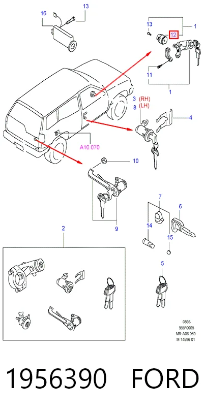 Контактна група замка на Nissan Micra  K11