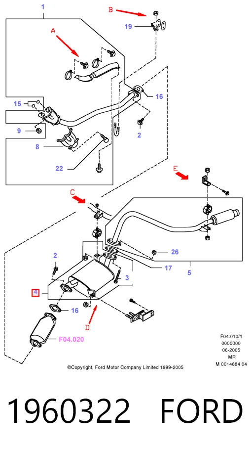Глушник, центральна частина 201007F250 Nissan/Infiniti