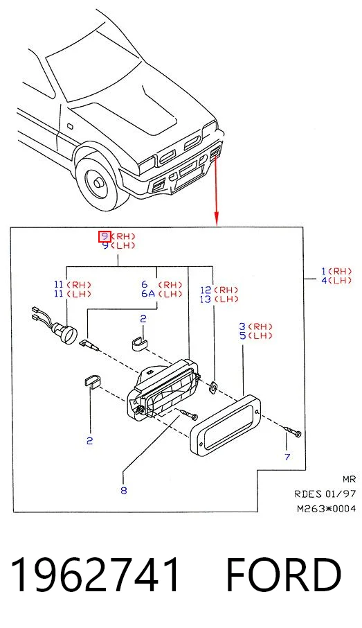 Протитуманка ліва Ford Maverick II позашляховик (1N2) (2001 - 2007) ціна, від 19.00 USD