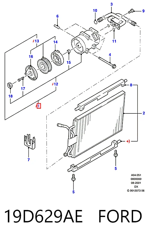 19D629AE Ford Компресор холодоагенту