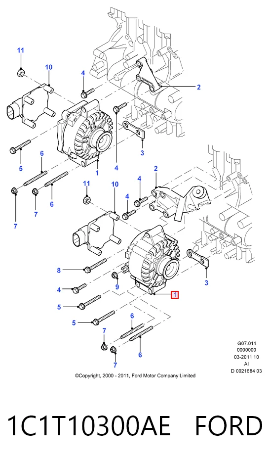 1C1T10300AE Ford Авто генератор