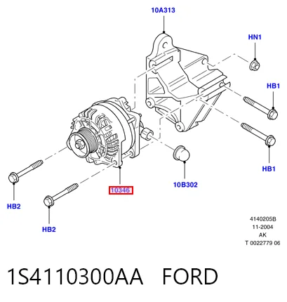 1S4110300AA Ford Авто генератор