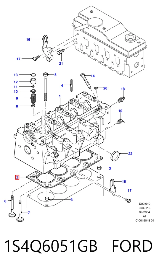 Прокладка під головку на Ford Fiesta Mk4 JAS, JBS