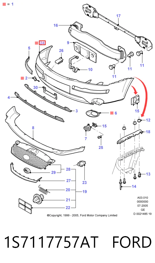 Купити FD04171BB TYG Буфер (бампер) передній