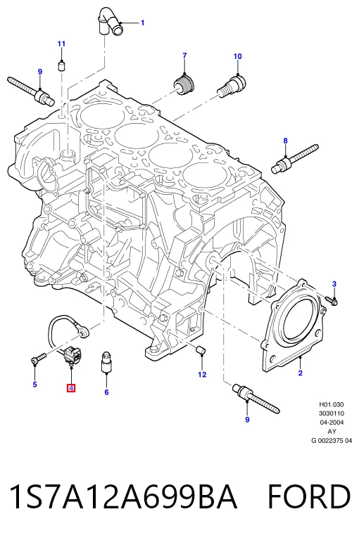 1S7A12A699BA Ford Датчик детонації