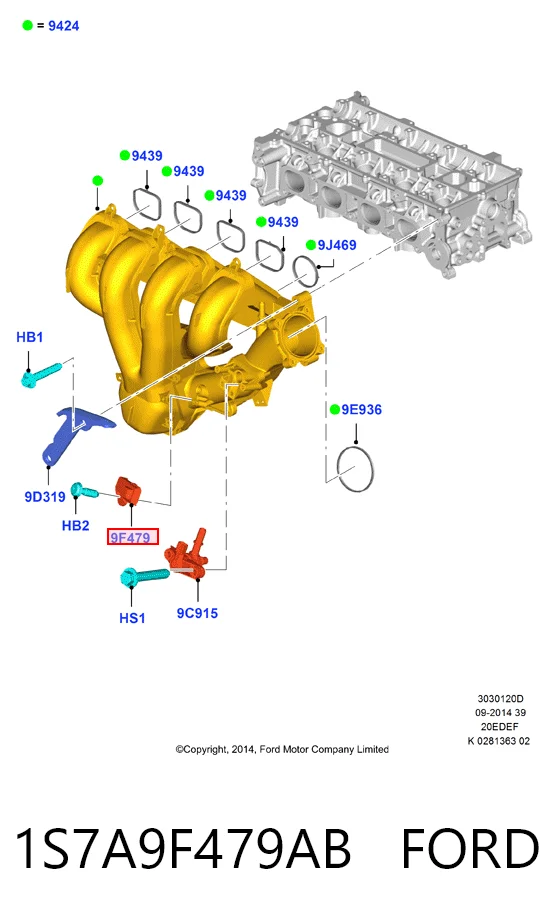 1S7A9F479AB Ford Датчик наддува