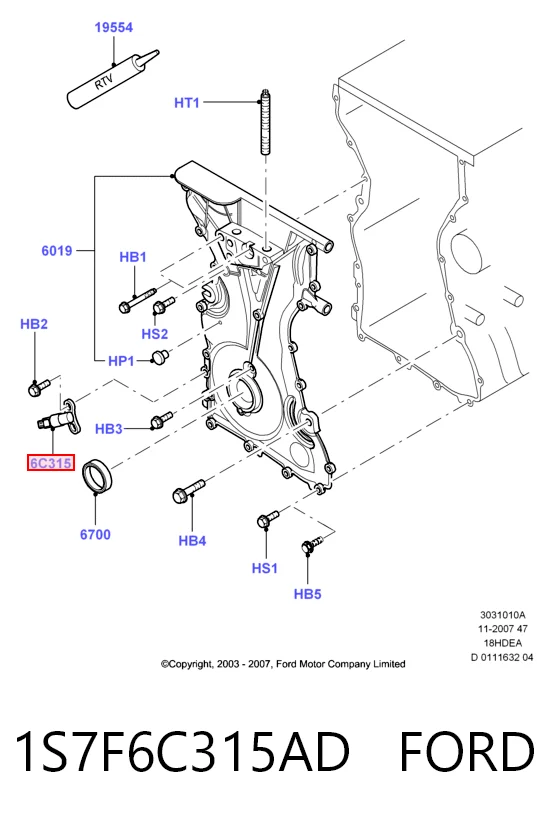 1S7F6C315AD Ford ДПКВ