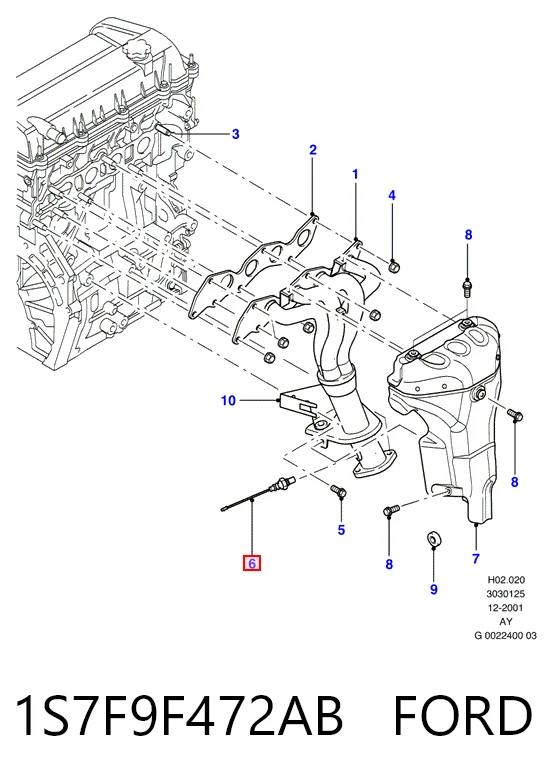 1S7F9F472AB Ford Лямбдазонд, датчик кисню до каталізатора